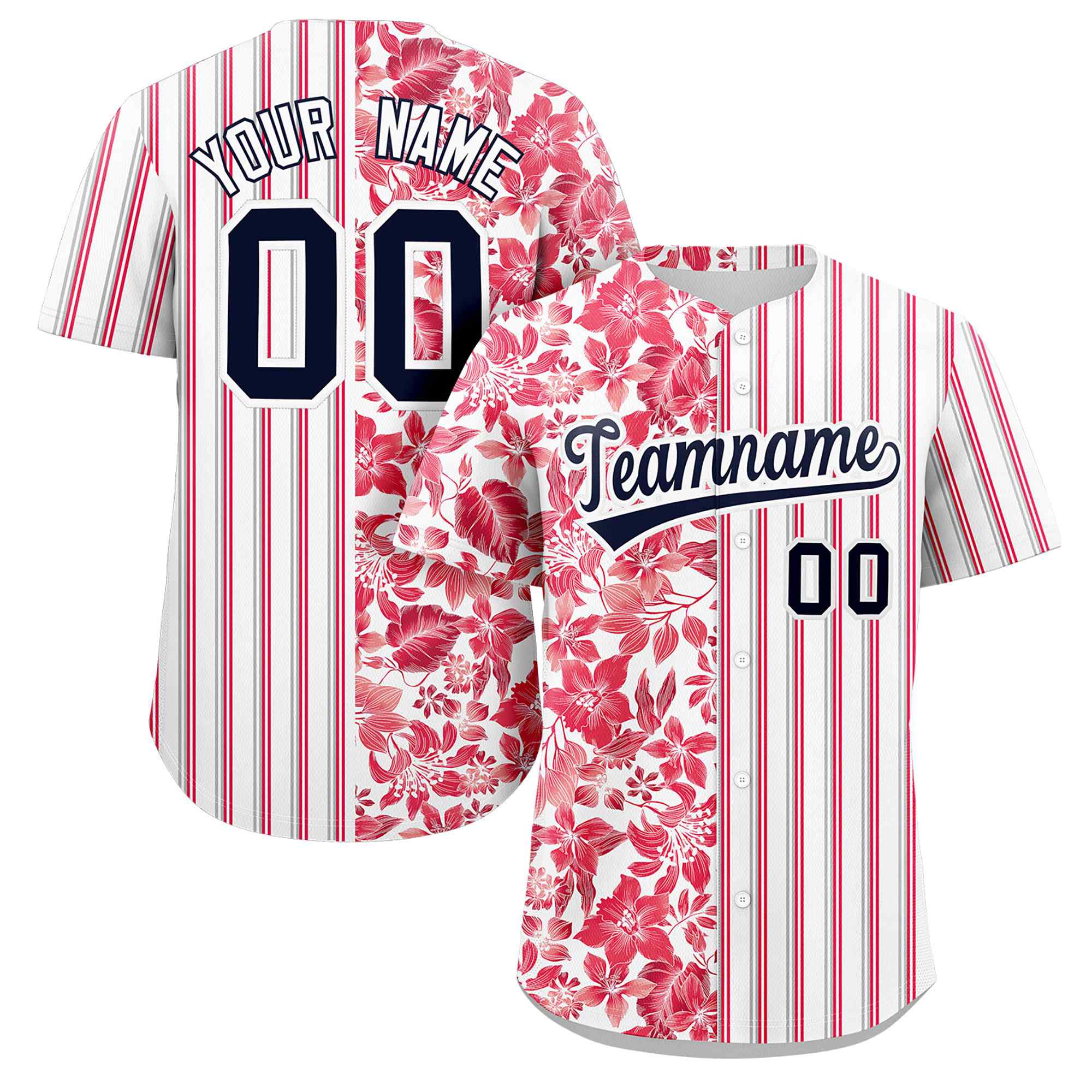 Pink and Blue Baseball Jersey - KXKSHOP Style 1