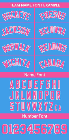 Custom Powder Blue Pink-White Personalized Color Block Authentic Baseball Jersey