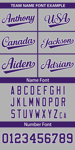 Custom Gray Purple-White Personalized Color Block Authentic Baseball Jersey