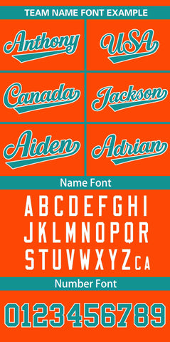Custom Orange Aqua-White Personalized Color Block Authentic Baseball Jersey