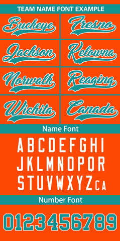 Custom Orange Aqua-White Personalized Color Block Authentic Baseball Jersey