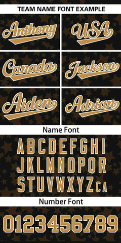 Custom Black Old Gold Personalized Star Graffiti Pattern Authentic Baseball Jersey