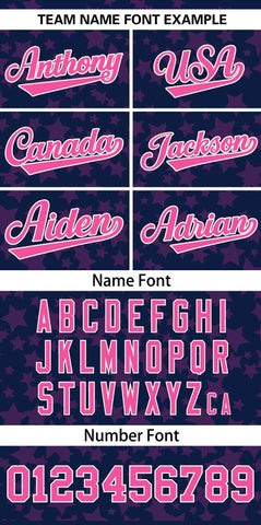 Custom Navy Pink Personalized Star Graffiti Pattern Authentic Baseball Jersey