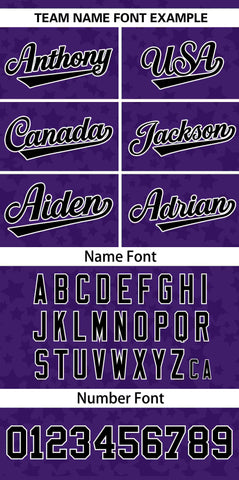 Custom Purple Black Personalized Star Graffiti Pattern Authentic Baseball Jersey