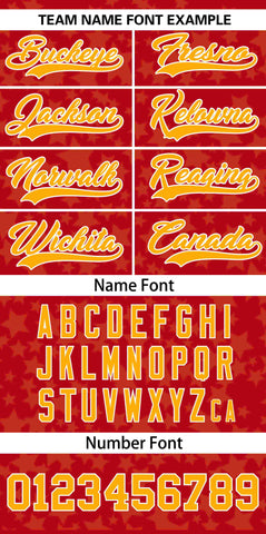 Custom Red Yellow Personalized Star Graffiti Pattern Authentic Baseball Jersey