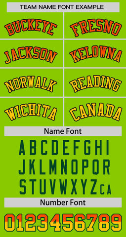 Custom Neon Green Orange-Gold Personalized Gradient Font And Side Design Authentic Baseball Jersey