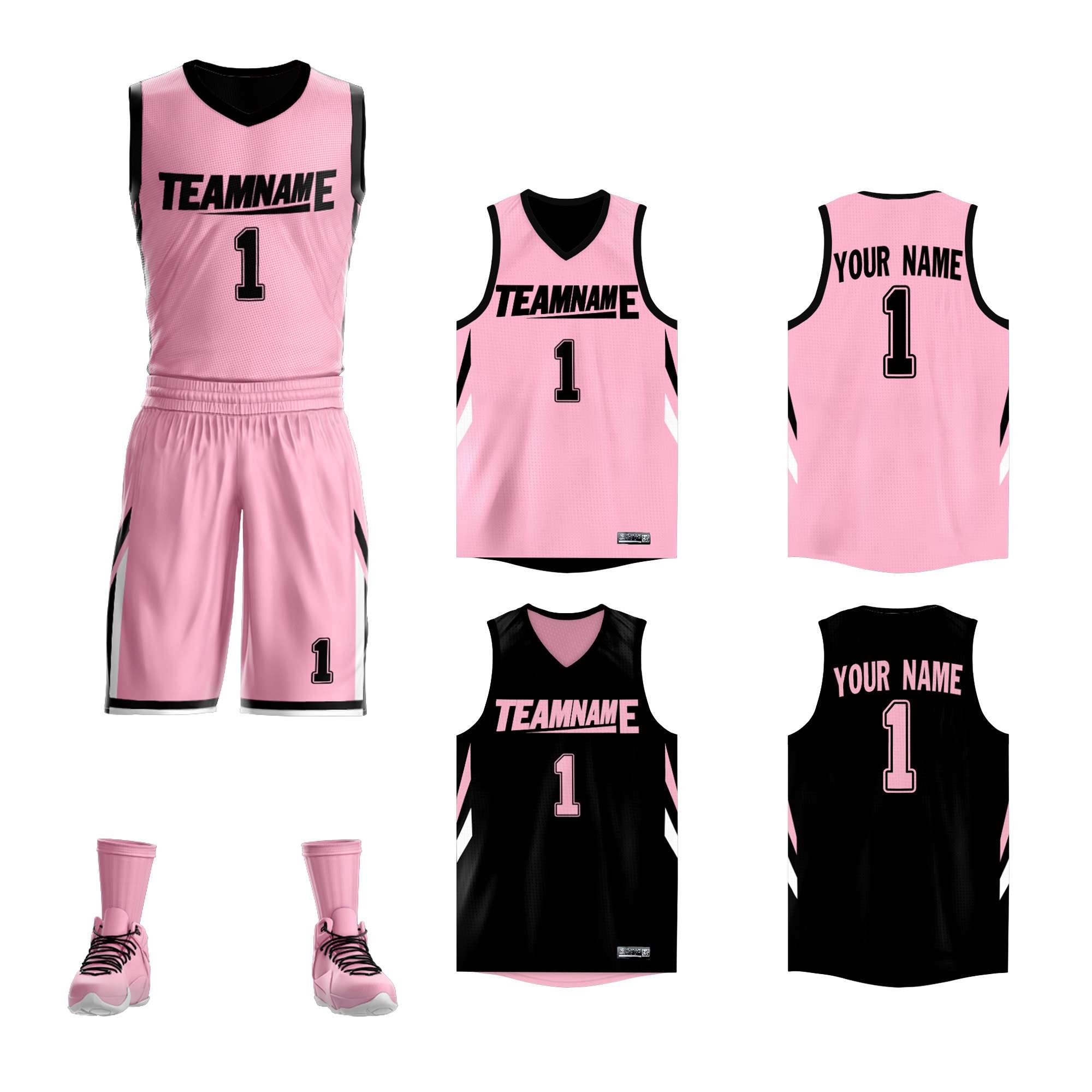 Source Custom Black Pink Uniform Basketball Jersey on m.