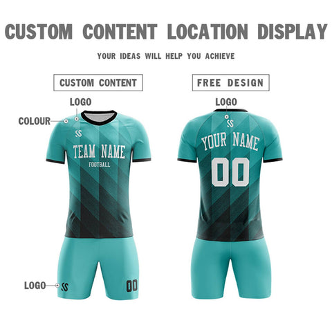 Custom Green White Casual Outdoor Soccer Sets Jersey