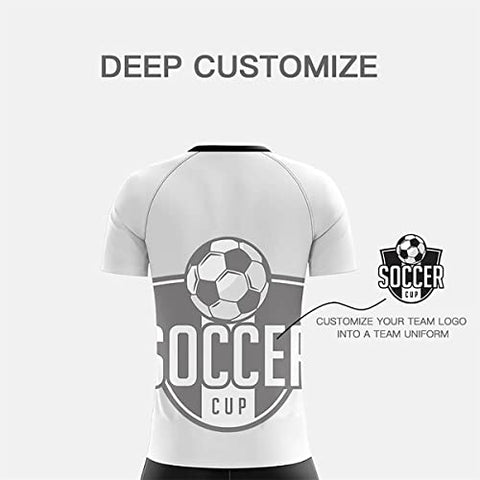Custom White Sports Training Soccer Sets Jersey