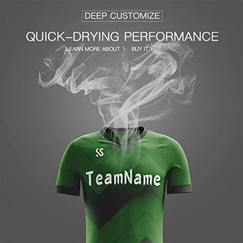 Custom Green Black-White Soft Training Uniform Soccer Sets Jersey