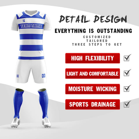 Custom Royal Casual Printing Sportswear Soccer Sets Jersey
