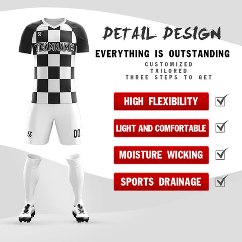 Custom Black Outdoor Soccer Sets Jersey