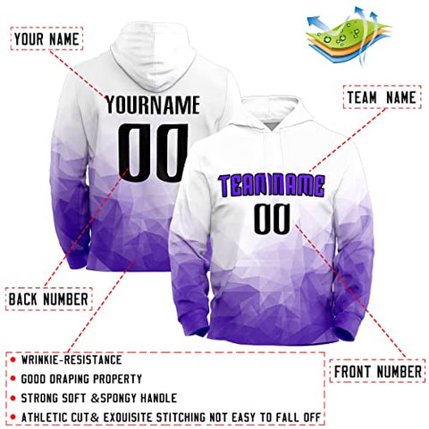 Custom Purple Graffiti Pattern Sports Pullover Sweatshirt Hoodie