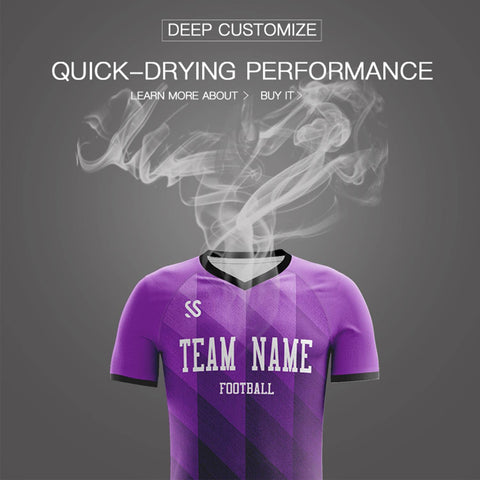 Custom Purple White Casual Outdoor Soccer Sets Jersey