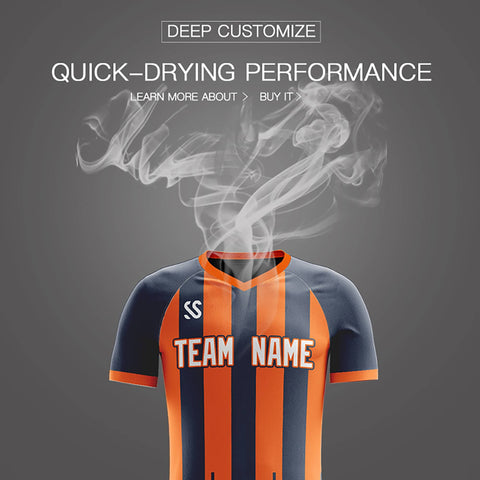 Custom Navy Printing Outdoor Tracksuit Soccer Sets Jersey