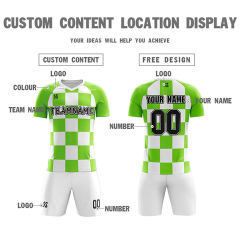 Custom Green Black Casual Outdoor Soccer Sets Jersey