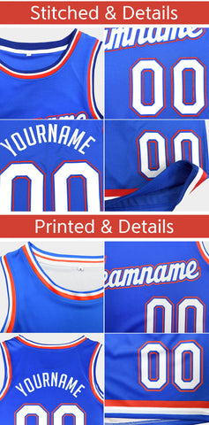 Custom Royal Red White-Black Classic Sets Basketball Jersey