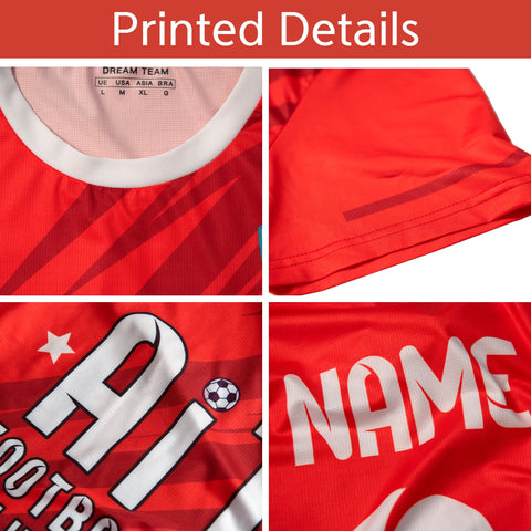 Custom Red Navy Casual Outdoor Soccer Sets Jersey