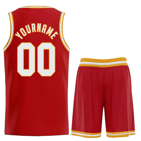 Custom Red White  Classic Sets Sports Uniform Basketball Jersey