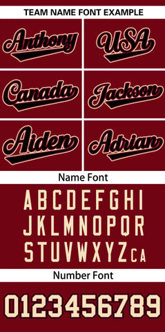 Custom Crimson Khaki Thick Stripe Fashion Design Authentic Baseball Jersey