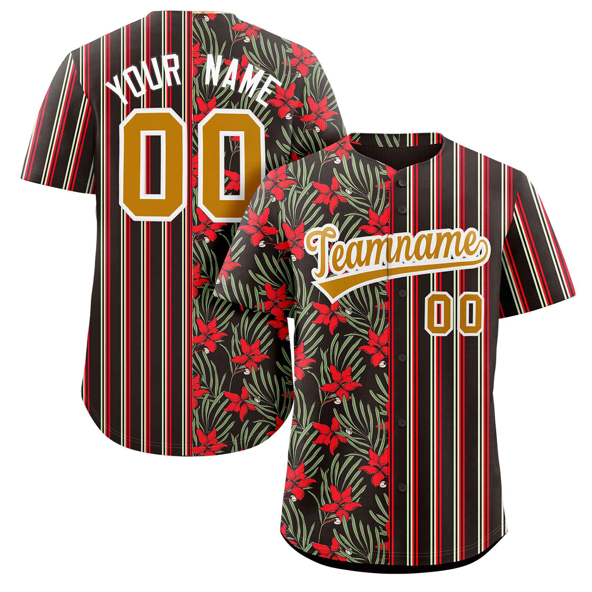 FANSIDEA Custom Black Old Gold-Red Sublimation Soccer Uniform Jersey Men's Size:S