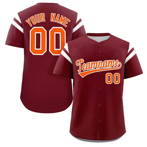 Custom Crimson Orange-White Classic Style Personalized Full Button Authentic Baseball Jersey