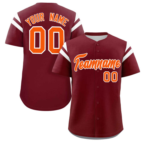 Custom Crimson Orange-White Classic Style Personalized Full Button Authentic Baseball Jersey