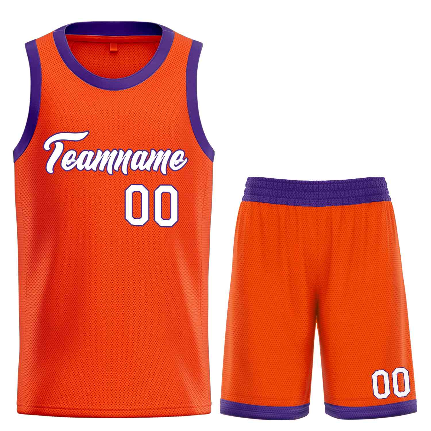 FANSIDEA Custom Basketball Jersey Orange Royal-White Round Neck Sublimation Basketball Suit Jersey Men's Size:M