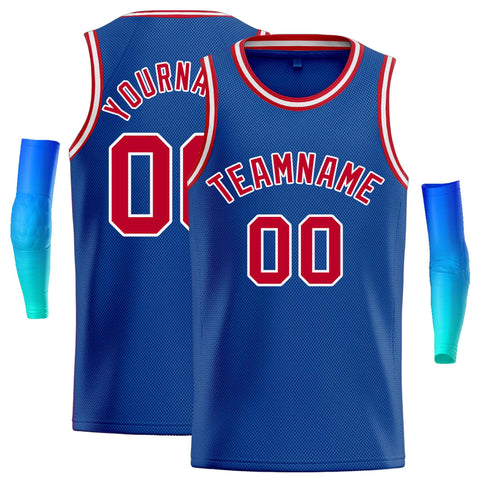 Custom Royal Red-White Classic Tops Casual Basketball Jersey