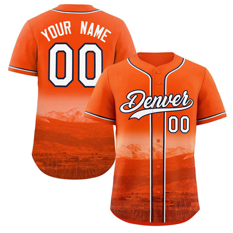 Custom Orange White-Navy Denver City Connect Baseball Jersey