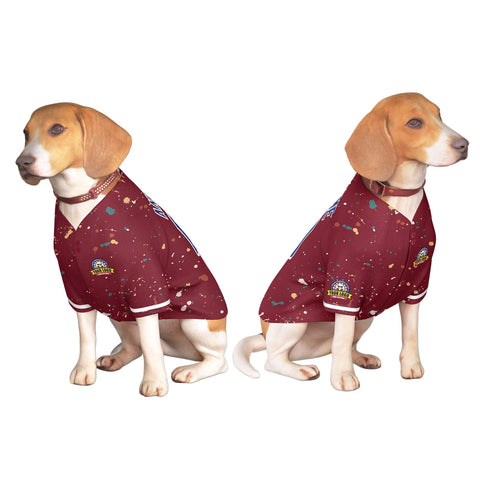 Custom Crimson Royal Personalized Splash Graffiti Pattern Dog Jersey