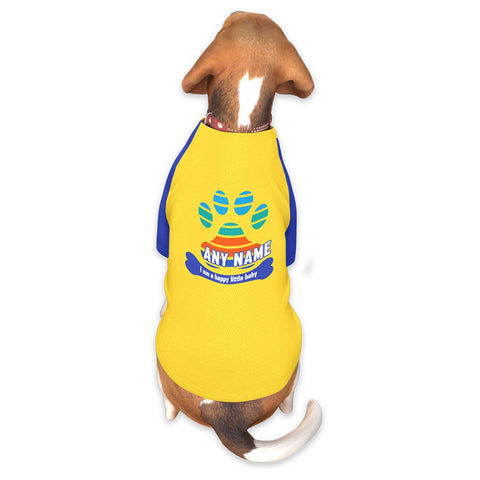 Custom Yellow Royal Raglan Sleeves Dog Jersey