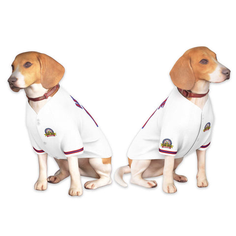 Custom White Red-Royal Classic Style Dog Jersey