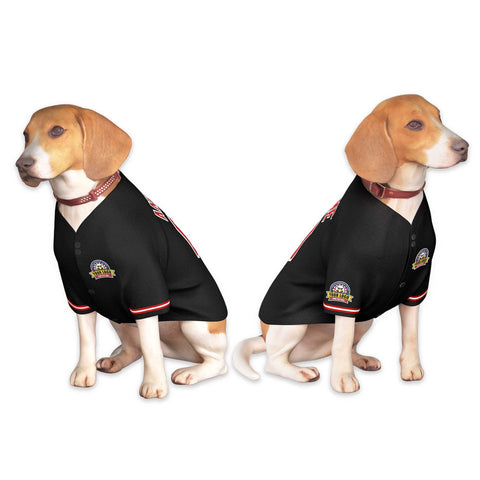 Custom Black Red-White Classic Style Dog Jersey
