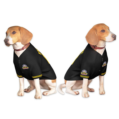 Custom Black Gold Classic Style Dog Jersey