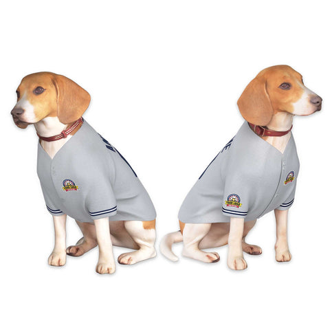 Custom Gray Navy Classic Style Dog Jersey