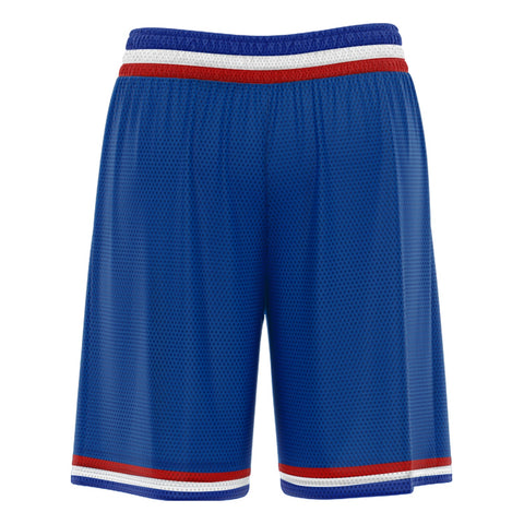 Custom Blue White Red Basketball Shorts
