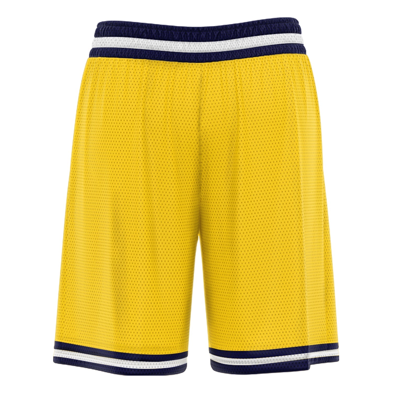 Custom Yellow Black Athletic Basketball Shorts