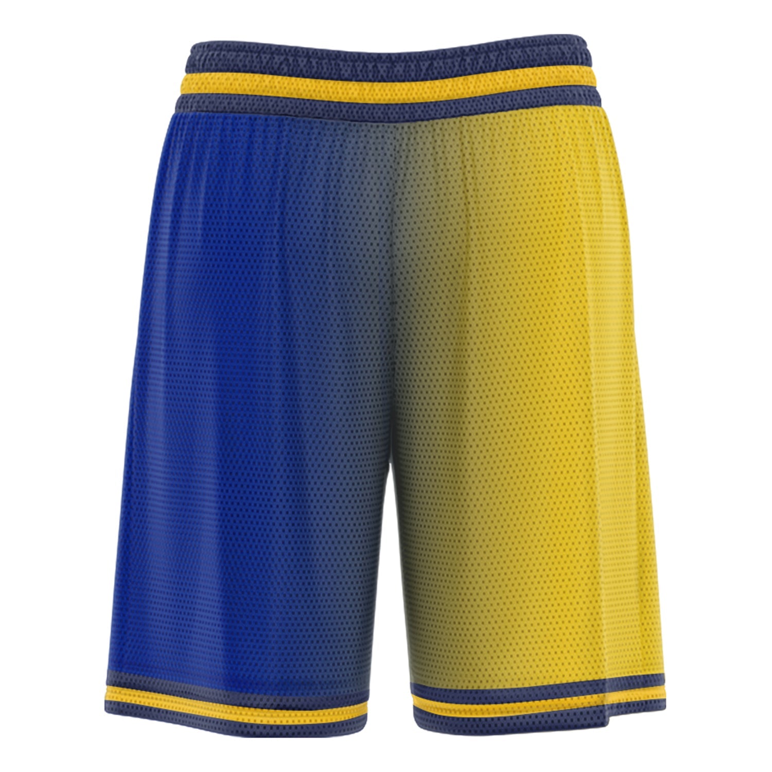 Custom Yellow Blue Athletic Gradient Fashion Basketball Shorts