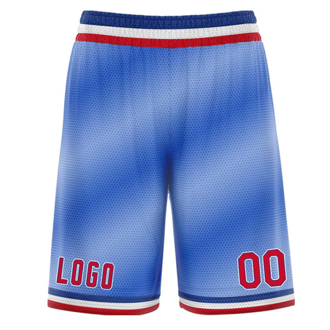 Custom Blue Red Gradient Fashion Basketball Shorts