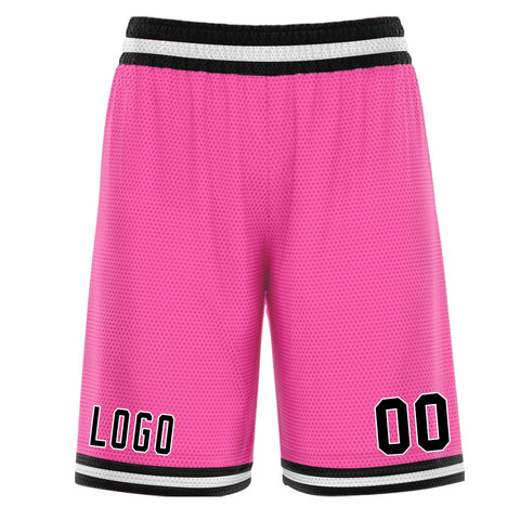 Custom Pink Black Basketball Shorts