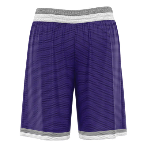 Custom Purple Grey White Basketball Shorts