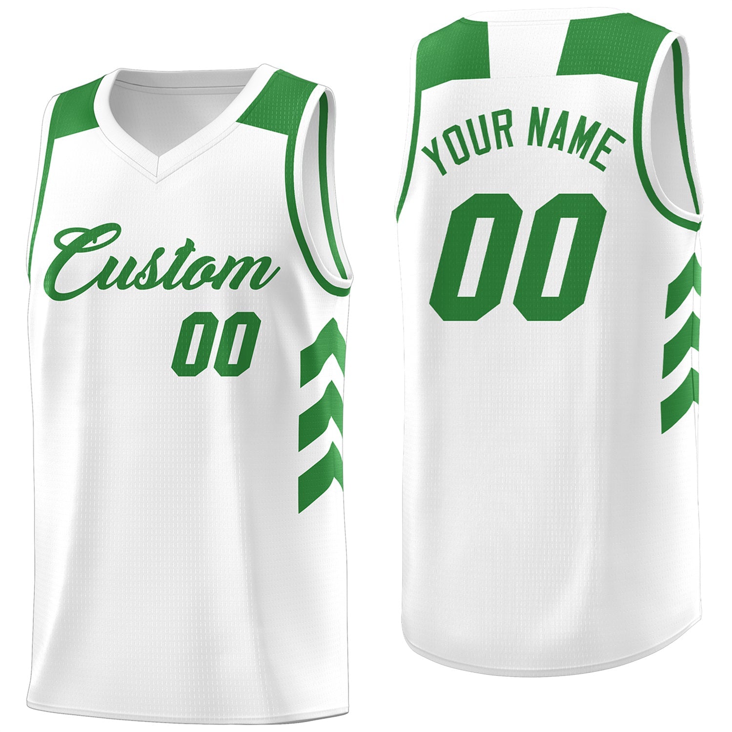 KXK Basketball Jersey Design Green and White - KXKSHOP