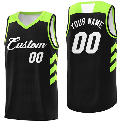 Custom Black White-Green Classic Tops Mesh Basketball Jersey