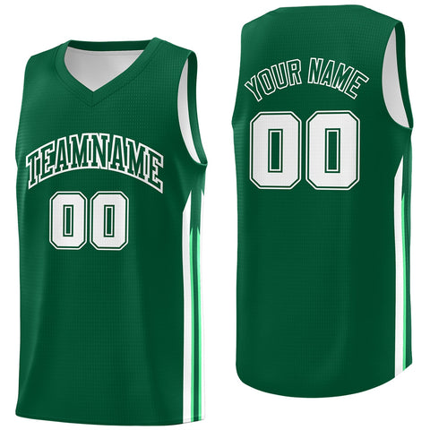 Custom Green White Classic Tops Athletic Casual Basketball Jersey