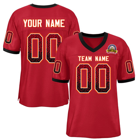 Custom Scarlet White-Red Drift Fashion Mesh Authentic Football Jersey