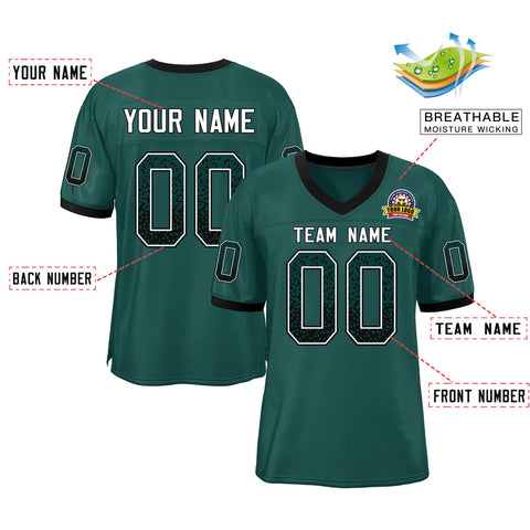 Custom Teal White-Brown Drift Fashion Mesh Authentic Football Jersey