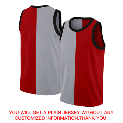 Custom Gray Red-White Split Fashion Tops Basketball Jersey