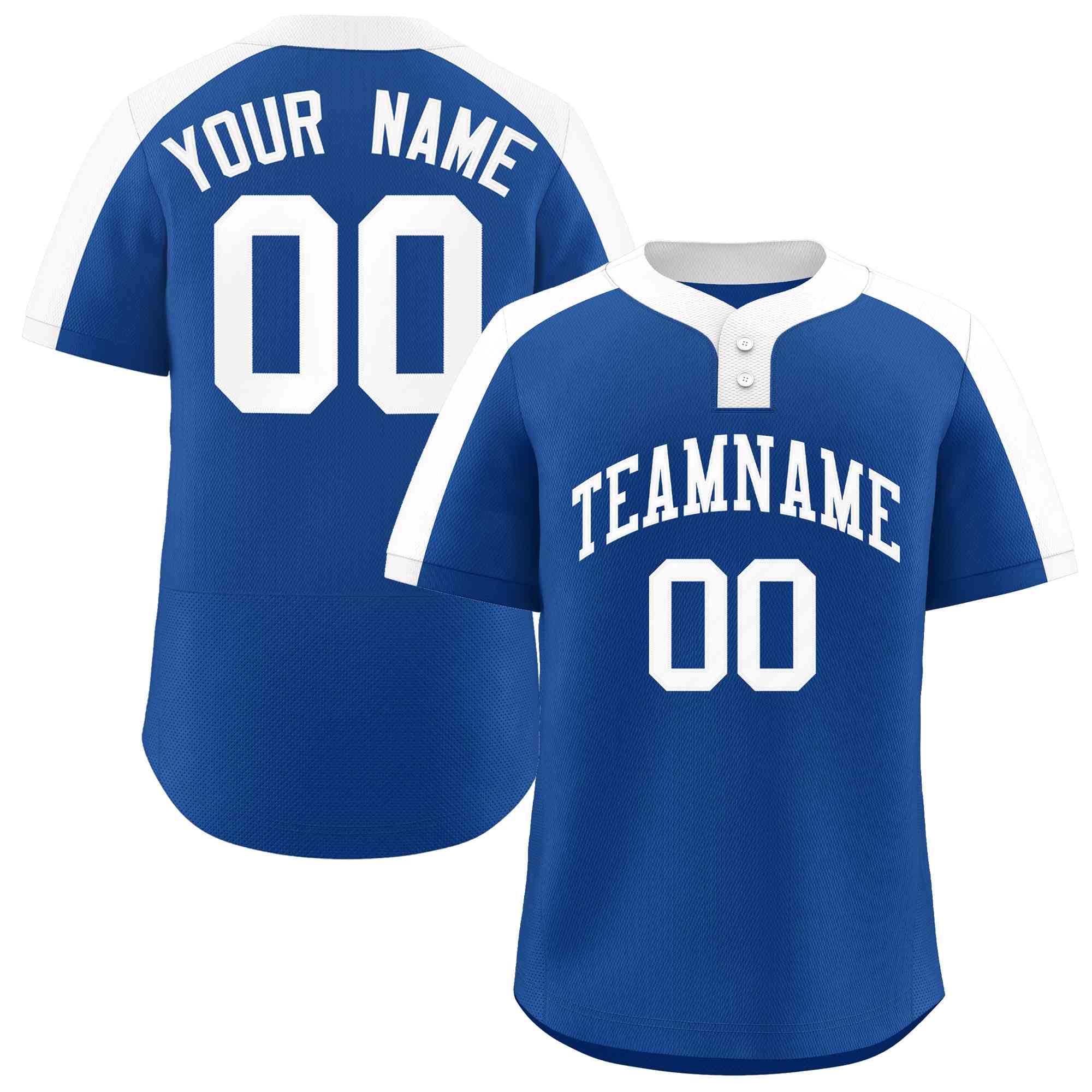 Custom Royal White-Light Blue Baseball Jersey