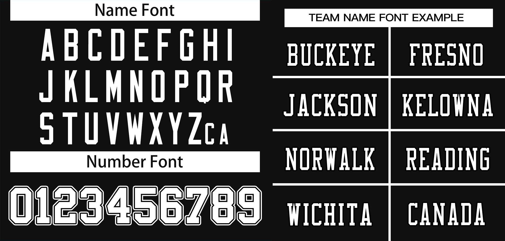 custom black football jersey team name and number font example